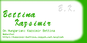 bettina kazsimir business card